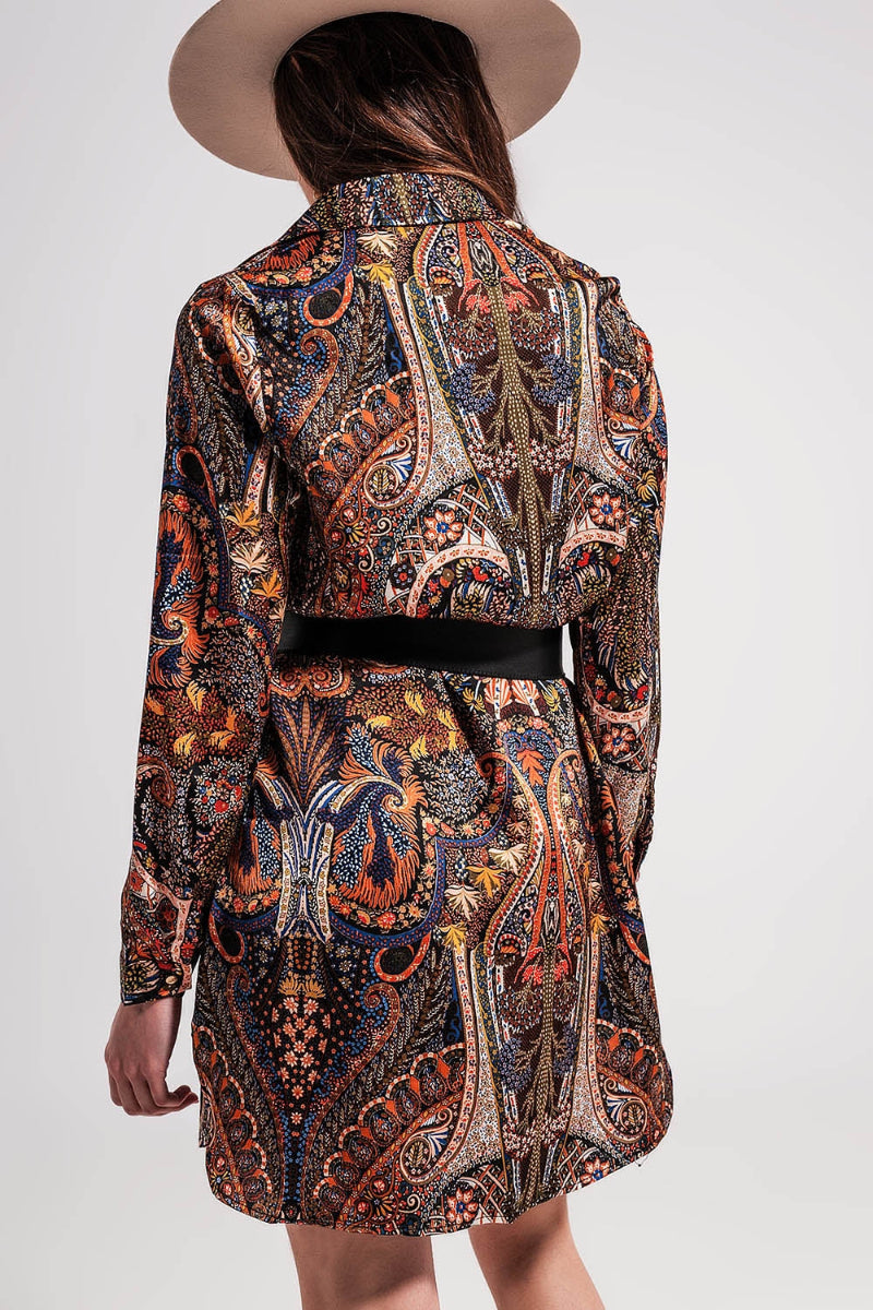 Midnight Paisley Mini Dress