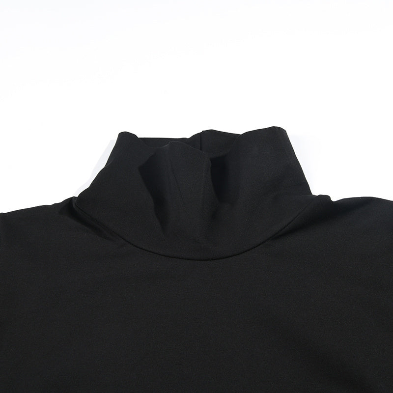 Drawstring Turtleneck Sweatshirt