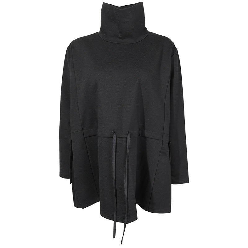 Drawstring Turtleneck Sweatshirt