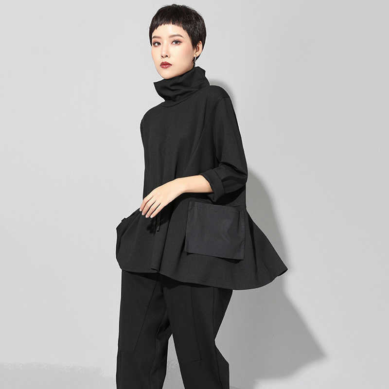 Drawstring Turtleneck Sweatshirt