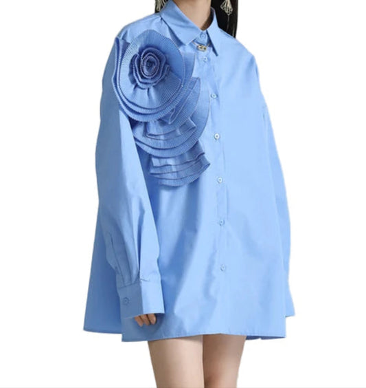 Sheltey Ruffle Flower Blouse