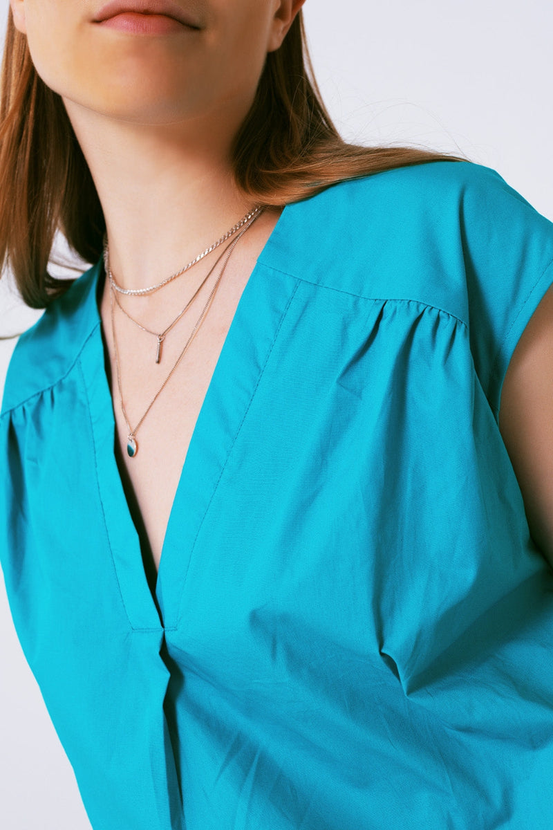 Turquoise Breeze Poplin Dress