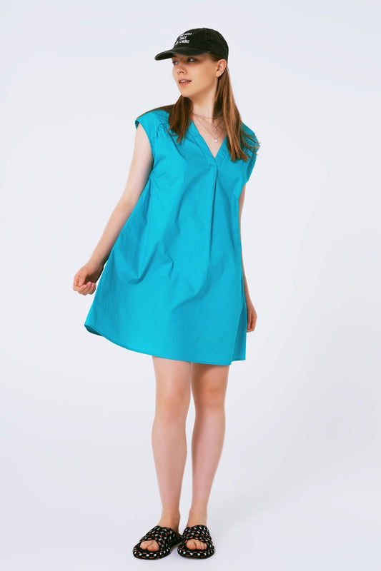 Turquoise Breeze Poplin Dress