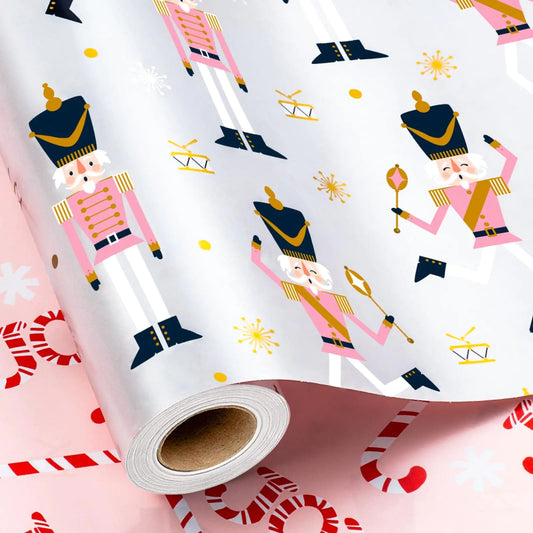 Nutcracker & Candy Cane Reversible Wrap