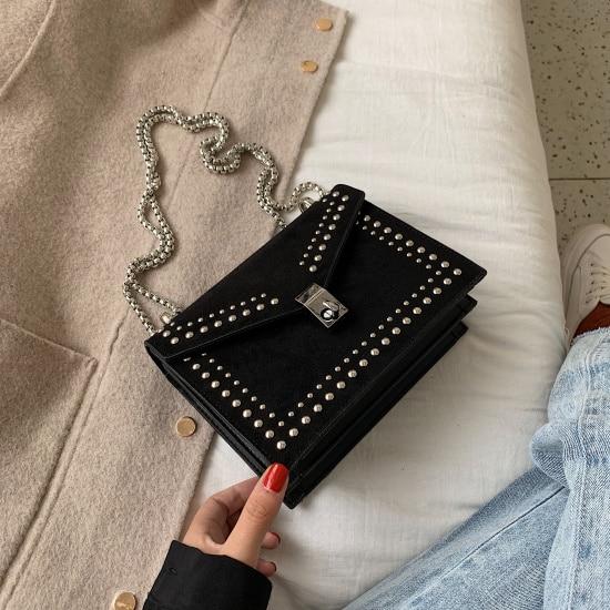 Rivet Chain Shoulder Bag