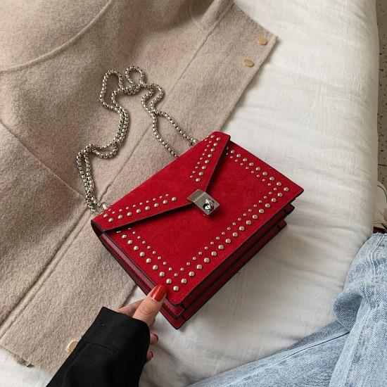 Rivet Chain Shoulder Bag