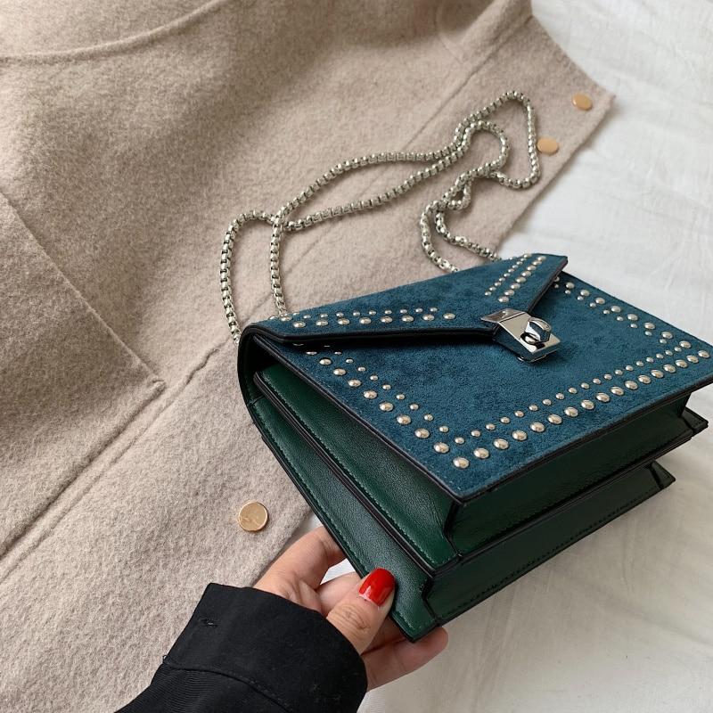 Rivet Chain Shoulder Bag