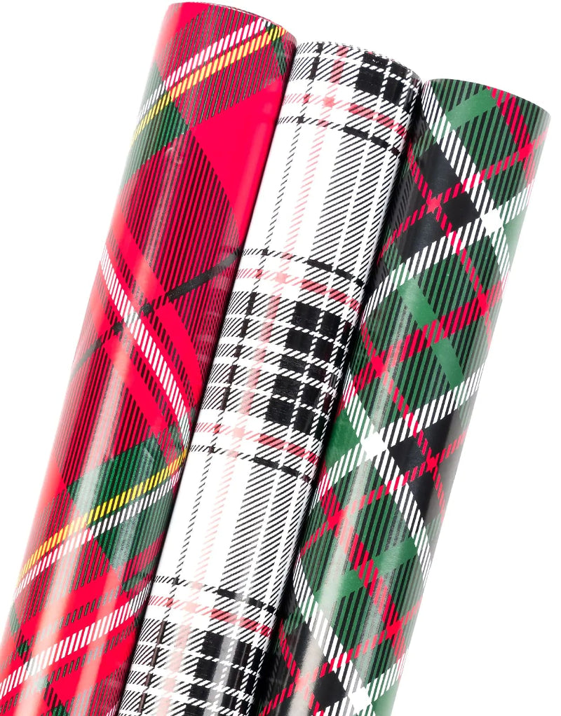 Classic Plaid Mini Wrapping Paper Set