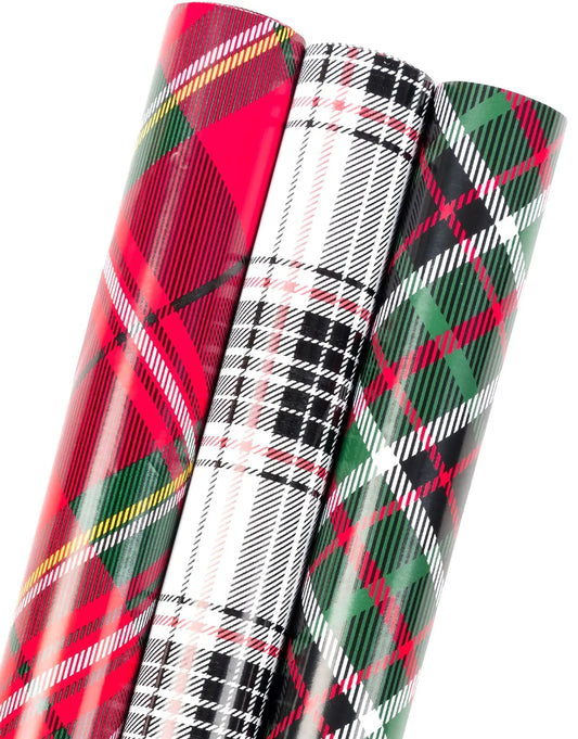 Classic Plaid Mini Wrapping Paper Set