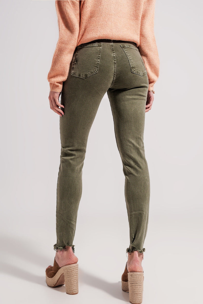 Emerald Ripped Skinny Jeans