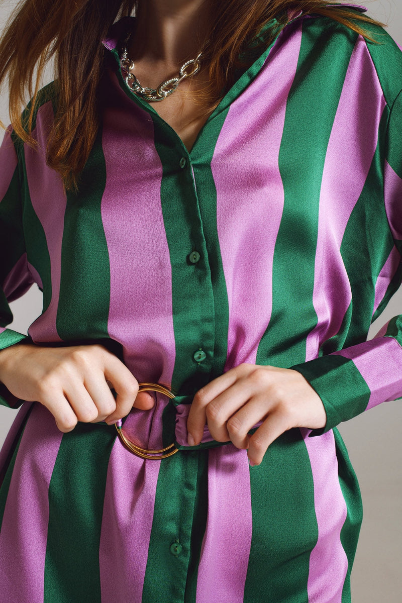 Stripe Short Shirt Dress