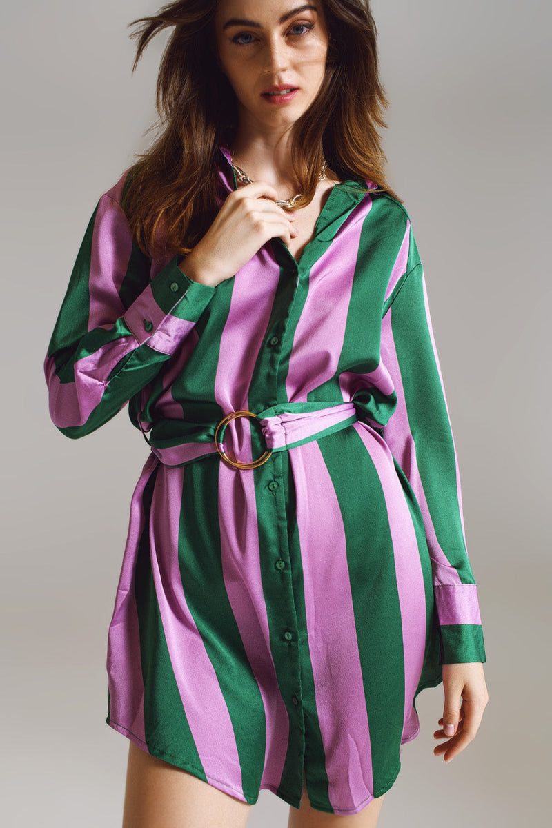 Stripe Short Shirt Dress