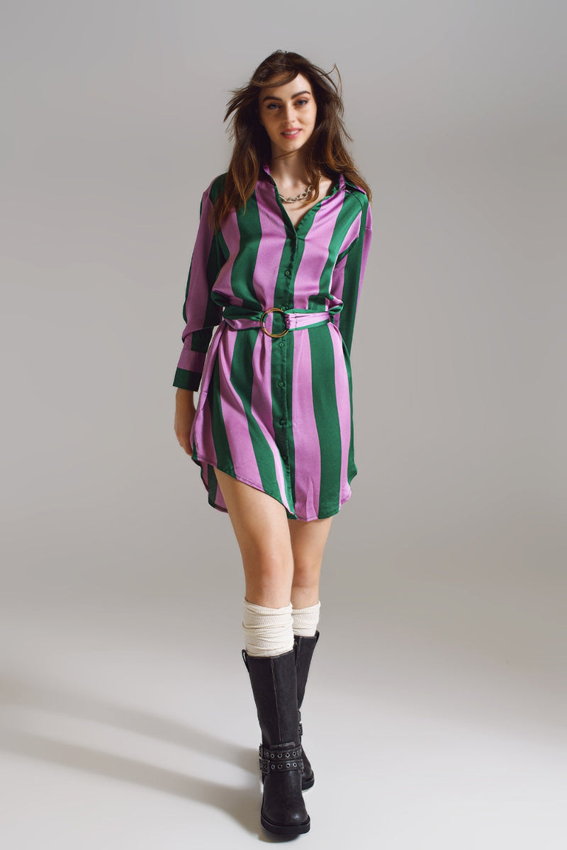 Stripe Short Shirt Dress