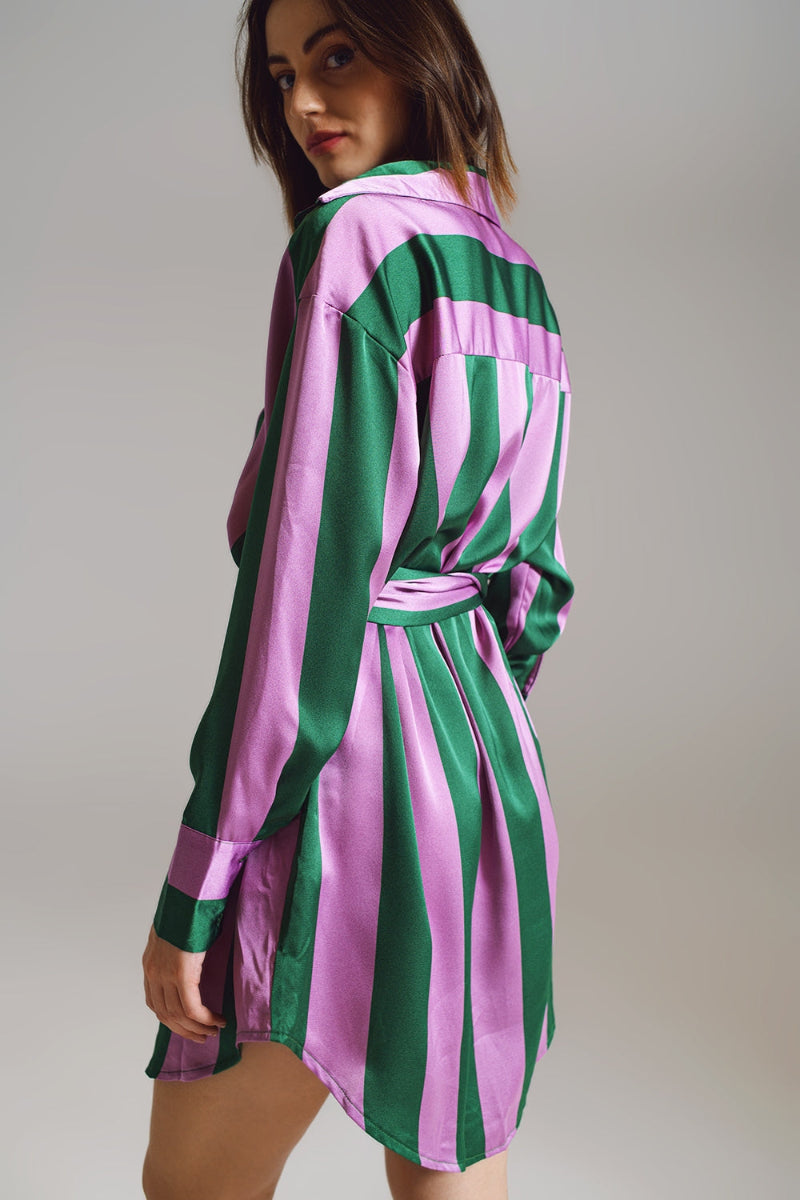 Stripe Short Shirt Dress