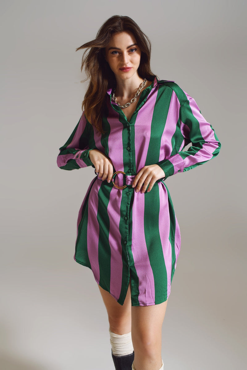 Stripe Short Shirt Dress