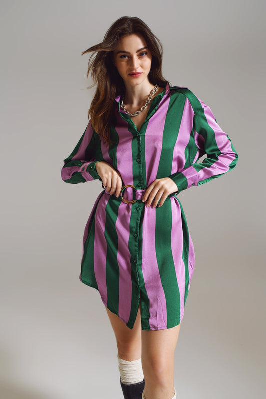 Stripe Short Shirt Dress
