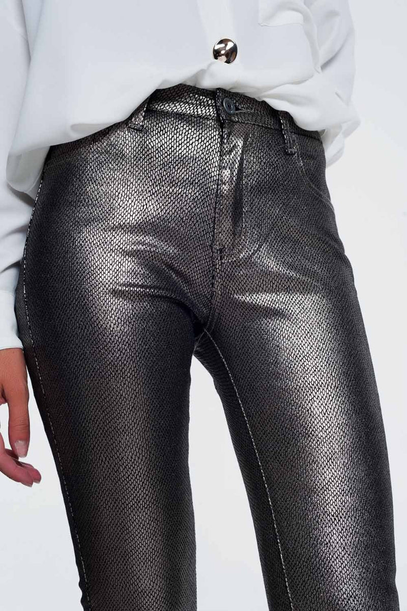 Silver Snake Skinny Trousers