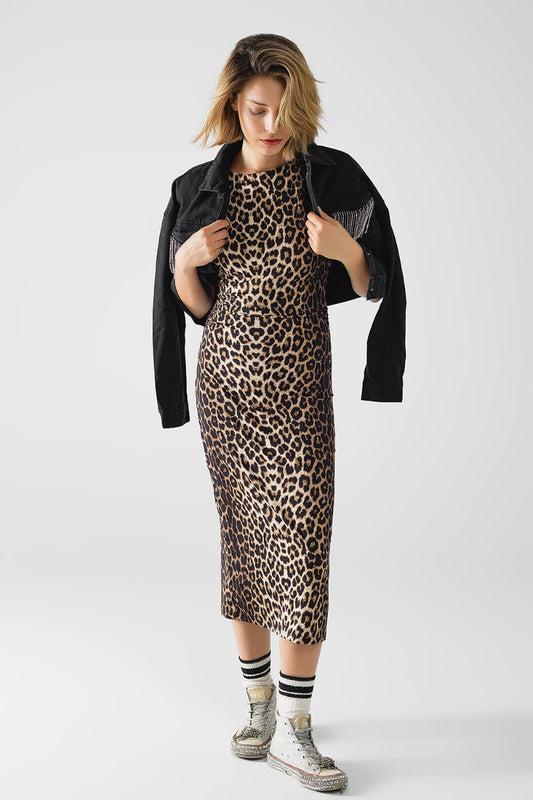 Fierce Leopard Midi Dress