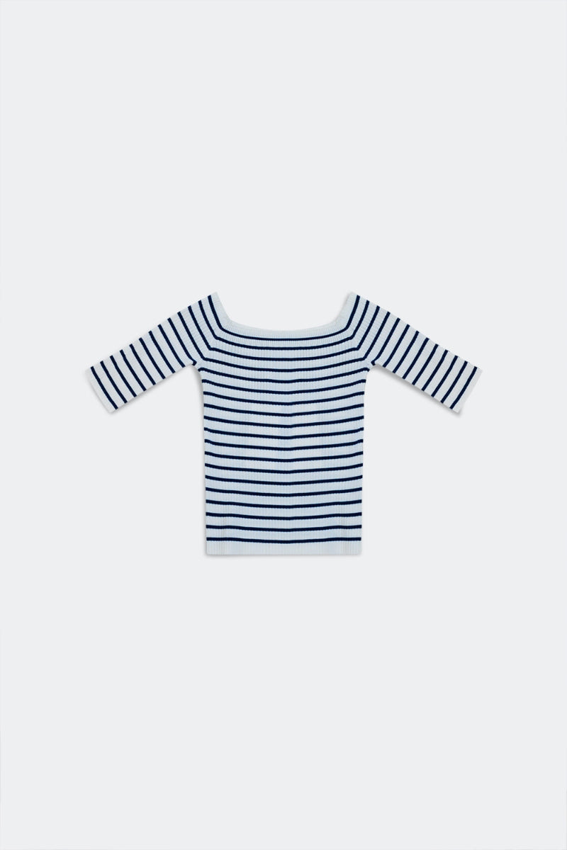 Stripe Bardot Top