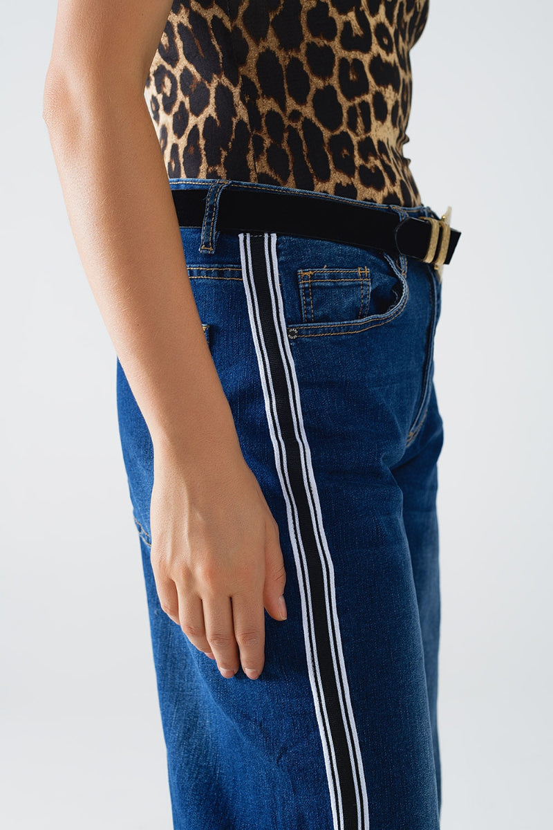 Striped Wide Leg Denim