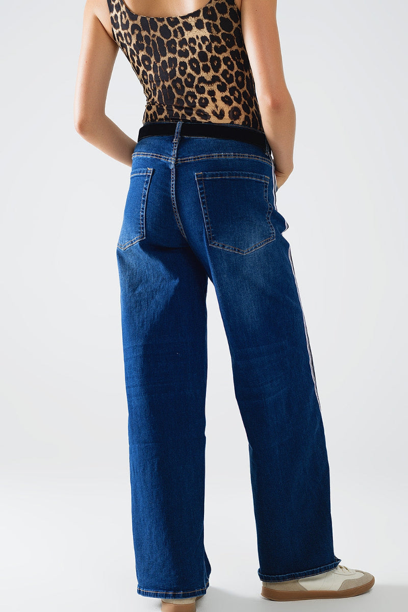 Striped Wide Leg Denim