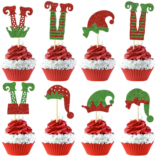 Christmas Elf Cupcake Toppers